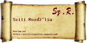 Szili Rozália névjegykártya