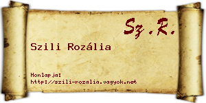 Szili Rozália névjegykártya